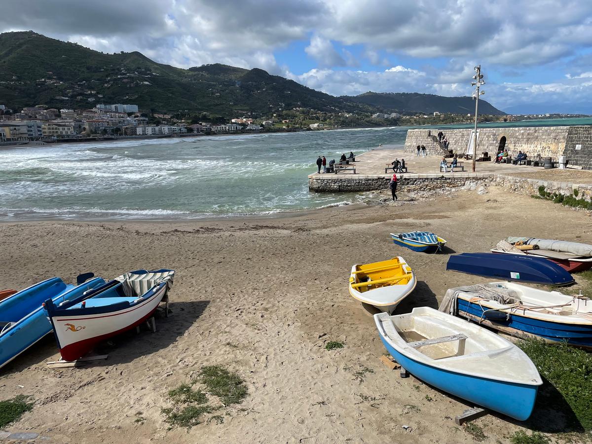 The beach at Cefalu, Sicily. (Jess Fleming/Pioneer Press/TNS)