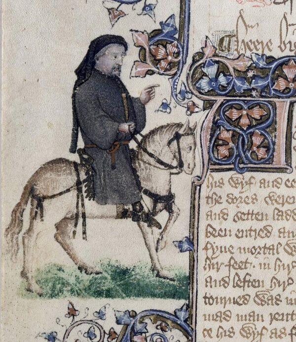 Geoffrey Chaucer, author of "The Canterbury Tales," as depicted in the Ellesmere manuscript. (Public Domain)