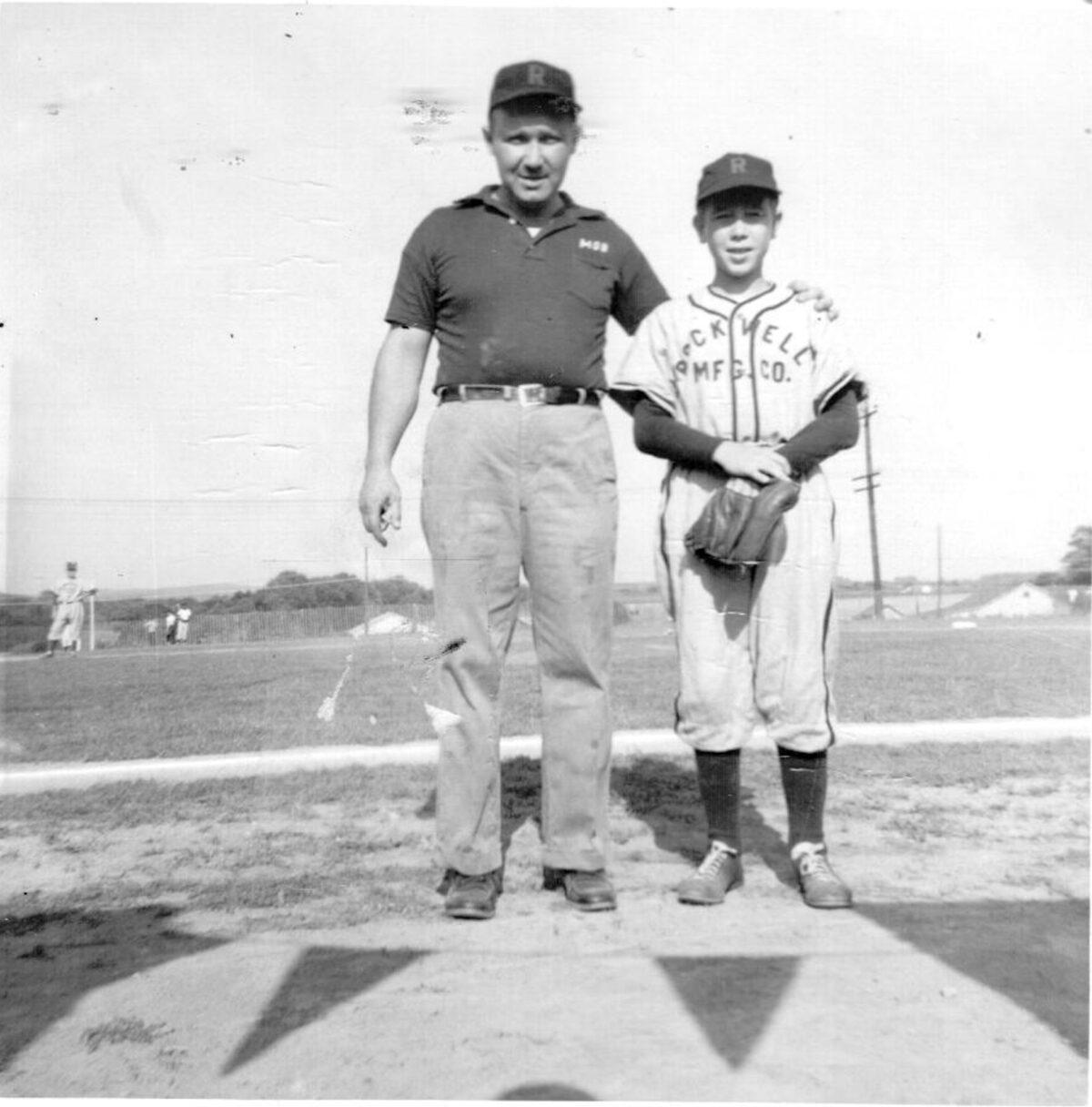Coach Andy Monteleone managed his son John’s Little League team. Photo taken circa 1954. (Courtesy of John J. Monteleone)