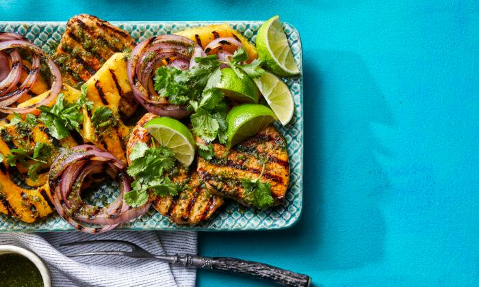 Grilled Pineapple Adds Pizazz to Pork Chop Dinner