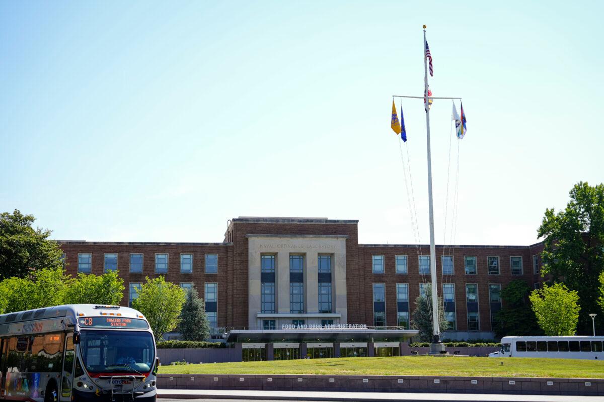 The U.S. Food and Drug Administration building in White Oak, Md., on June 5, 2023. (Madalina Vasiliu/The Epoch Times)