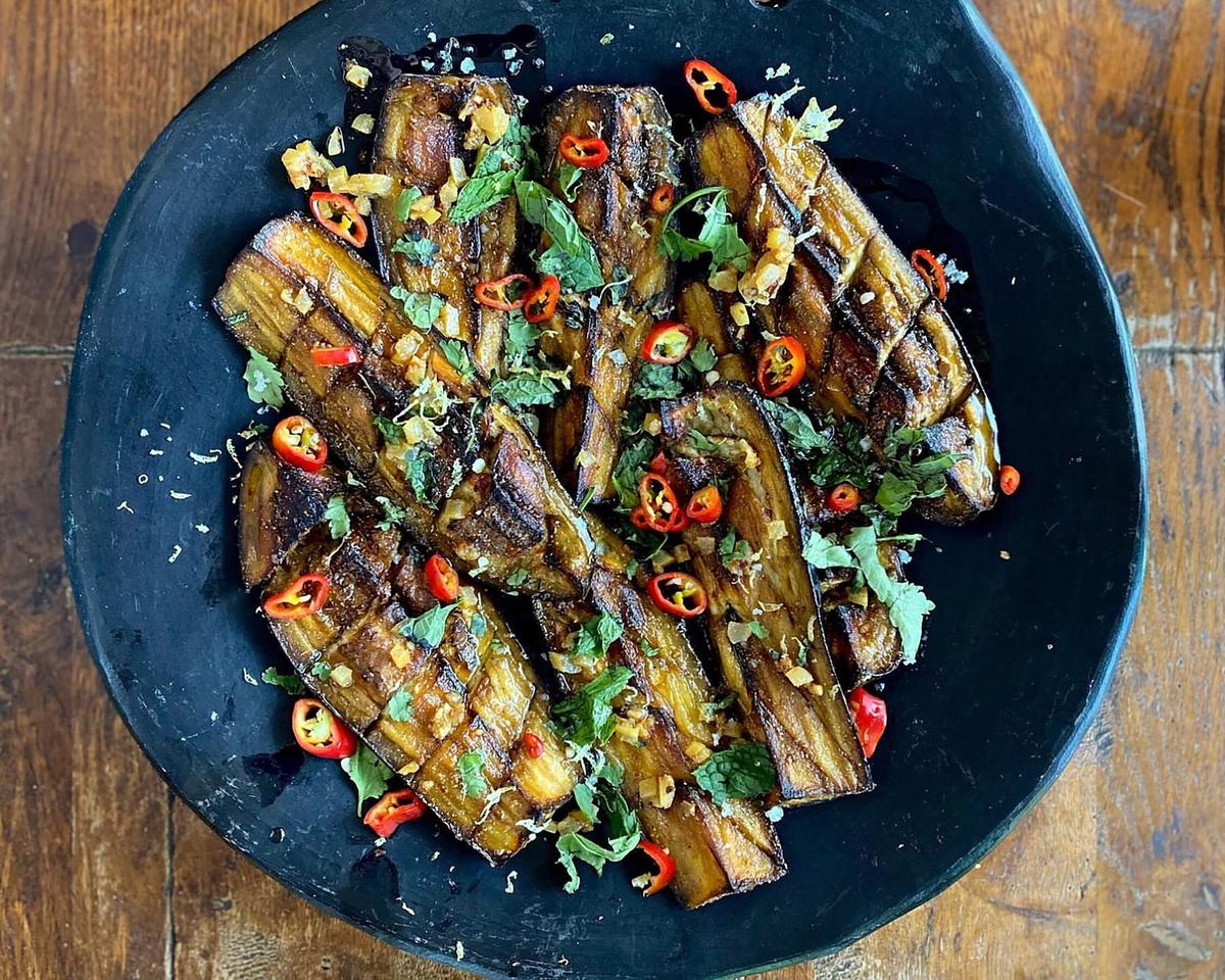 Add a Little Bling to Grilled Eggplant