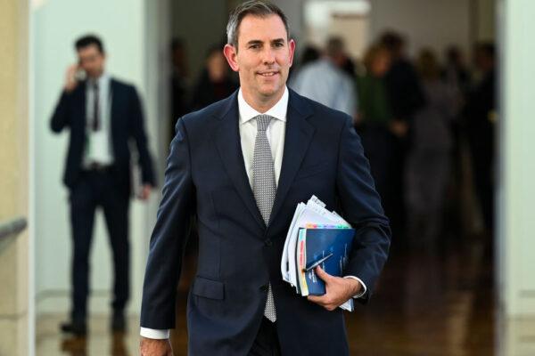 Treasurer Jim Chalmers during the Budget lockup at Parliament House in Canberra, Australia, on May 09, 2023 . (Martin Ollman/Getty Images)