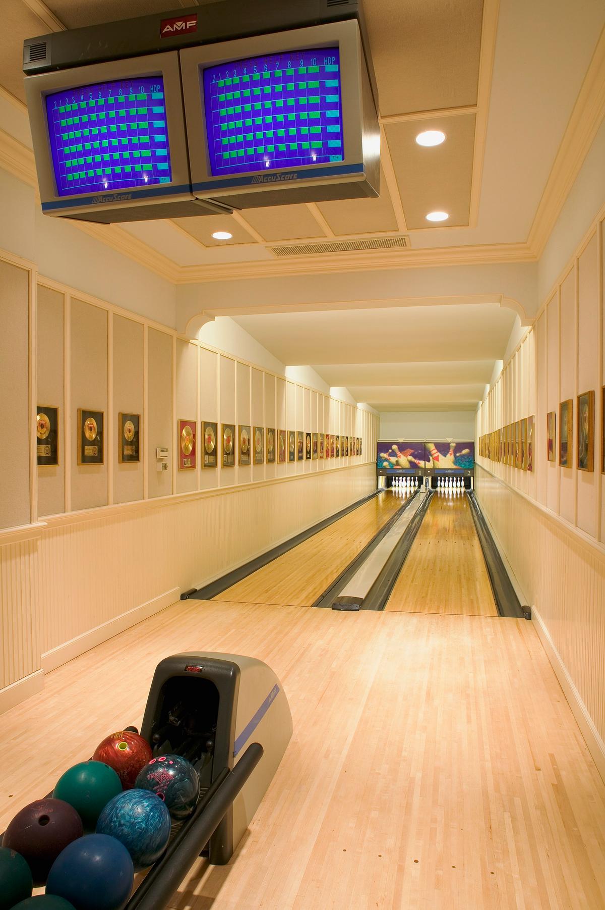 Perfectly suited for large families and entertaining, the home features an indoor bowling alley among the long list of amenities. (Courtesy of Tyler Sands/Daniel Gale, Sotheby’s International Realty)