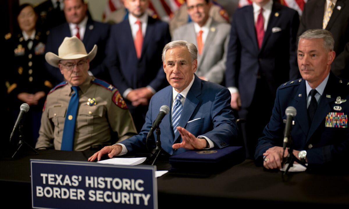 Texas Gov. Greg Abbott speaks during a news conference at the Texas State Capitol in Austin, Texas, on June 8, 2023. (Brandon Bell/Getty Images)