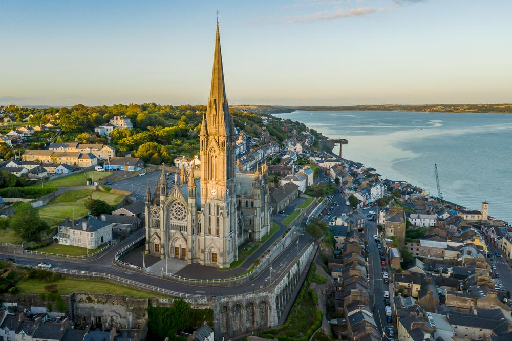 St. Colman's Cathedral rises above the seaside town of Cobh in Cork County, Ireland. (mikemike10/Shutterstock)