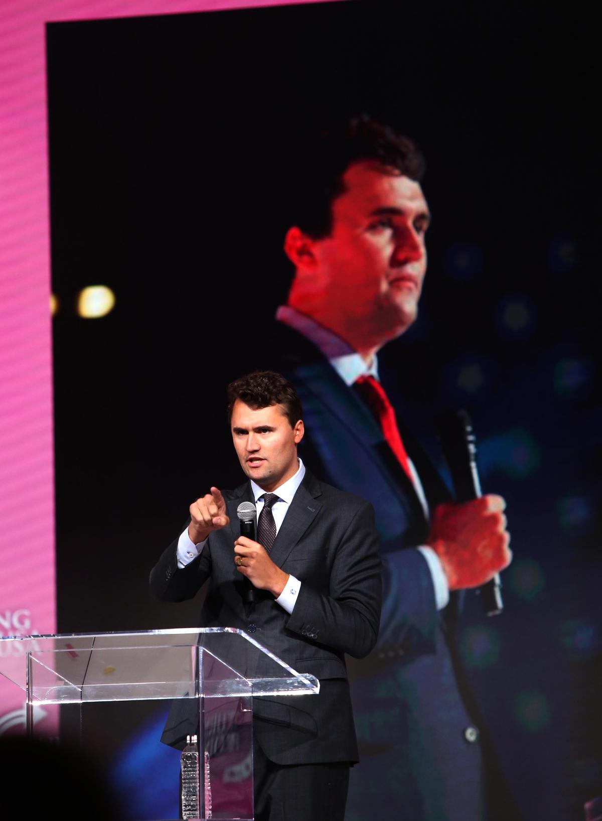 Charlie Kirk speaks at the Young Women’s Leadership Summit at the Gaylord Texan Resort and Convention Center in Grapevine, Texas, on June 10, 2023. (Bobby Sanchez/The Epoch Times)