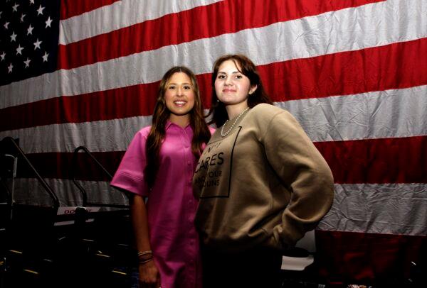 Texas students Anika Reaves (left) and Emeri Sherman (right) attended a summit for young conservatives in Grapevine, Texas, on June 10, 2023. (Bobby Sanchez/The Epoch Times)