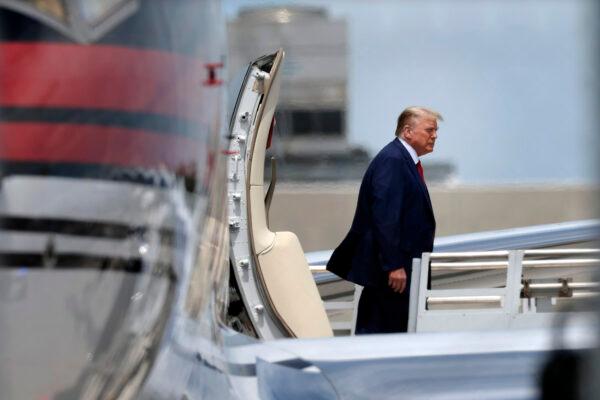 Former President Donald Trump arrives at the Miami International Airport on June 12, 2023. (Win McNamee/Getty Images)