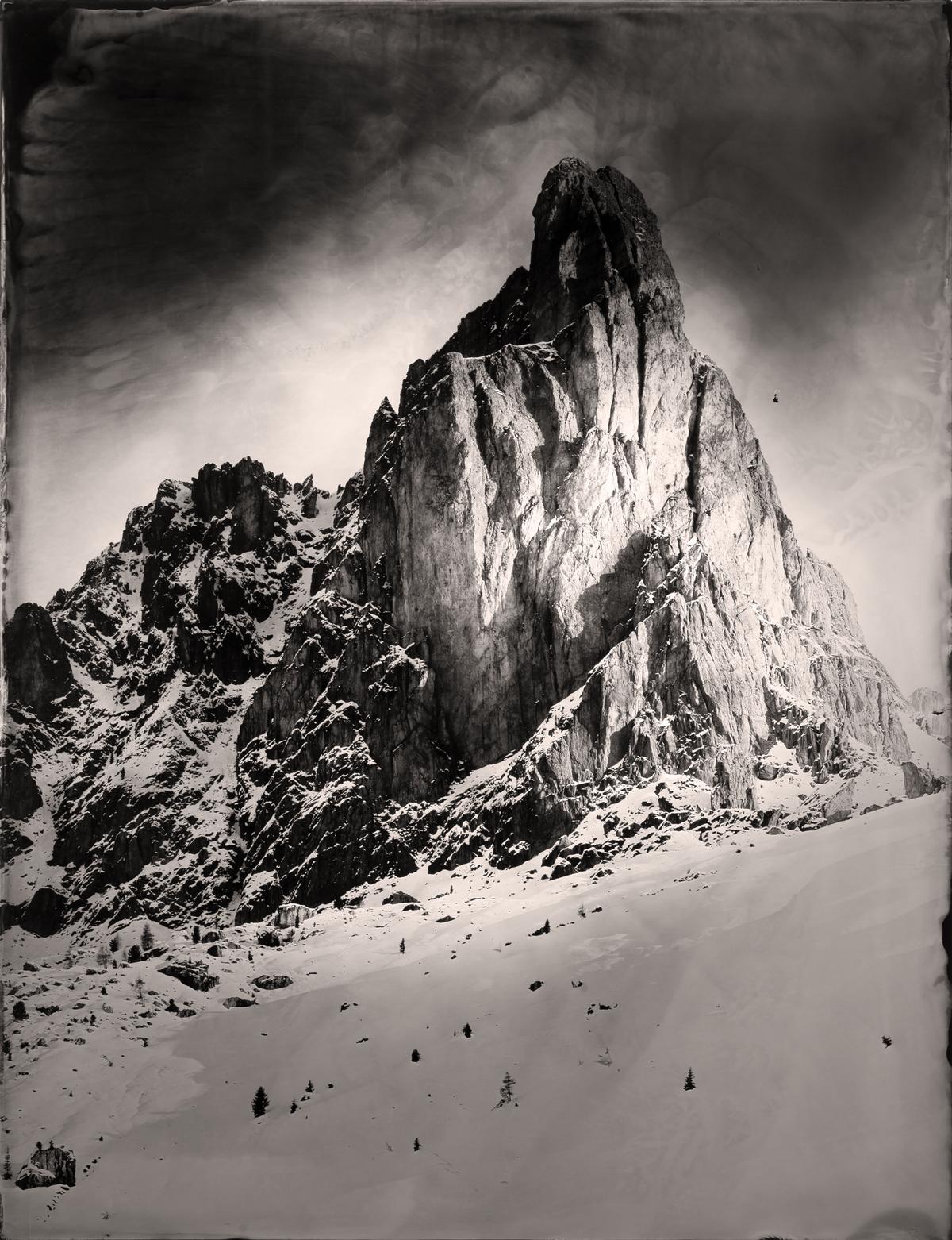 A 35- by 28-inch ambrotype showing the Dolomite Mountains. (Courtesy of <a href="https://www.lightcatcher.it/en/">Lightcatcher</a>)