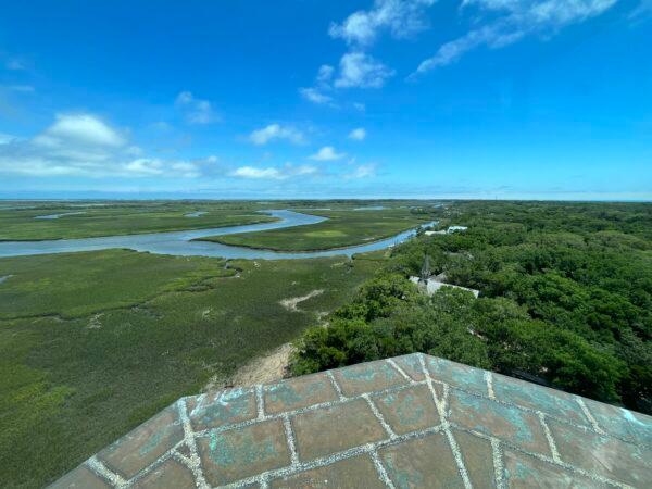 A view of Bald Head Island and Cape Fear River from the lighthouse. (Courtesy of Deena Bouknight)