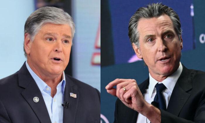 Newsom Bumps Heads With Hannity During Fox News Appearance