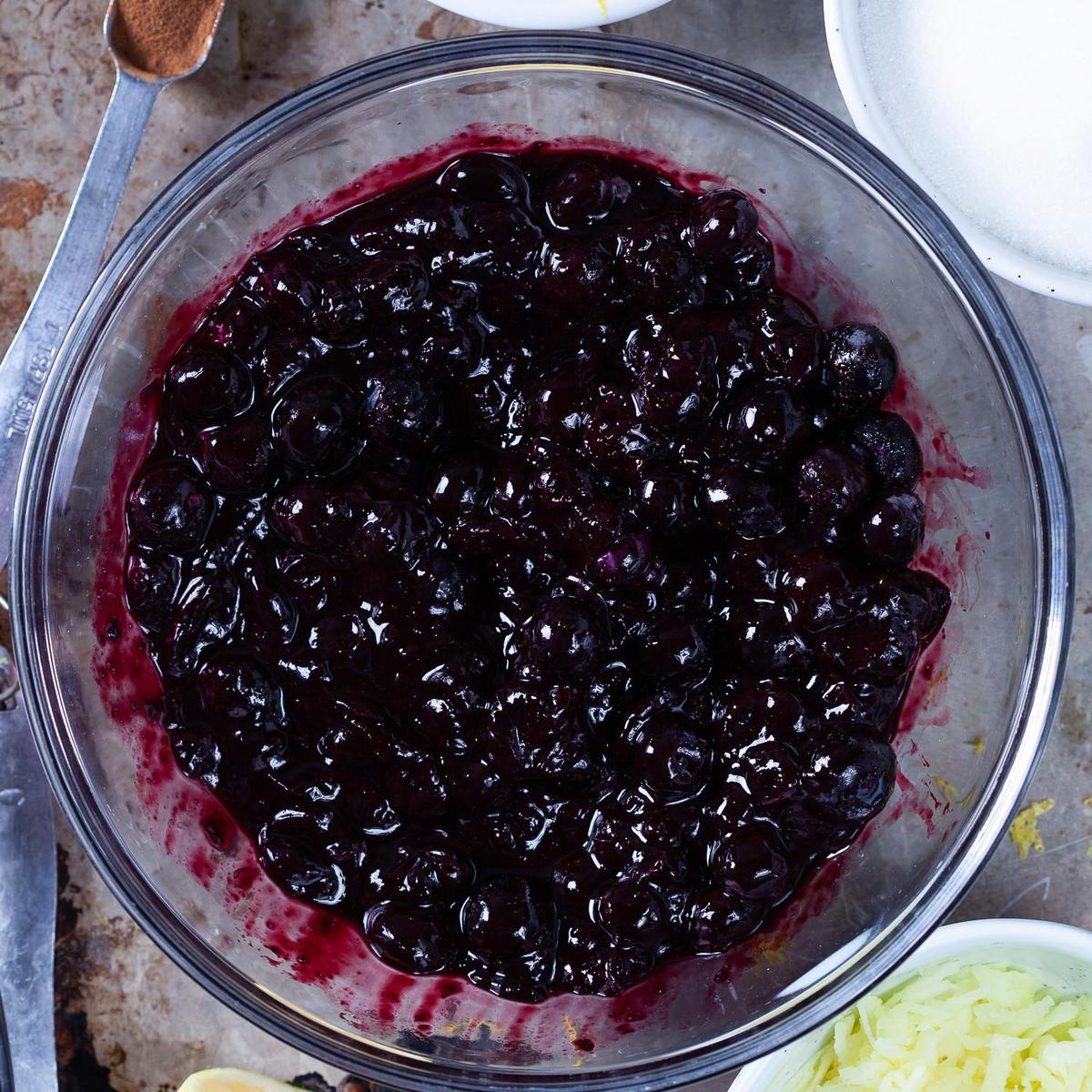 Once it’s cooked and cooled, blueberry pie filling will be thickened. (Courtesy of Amy Dong)