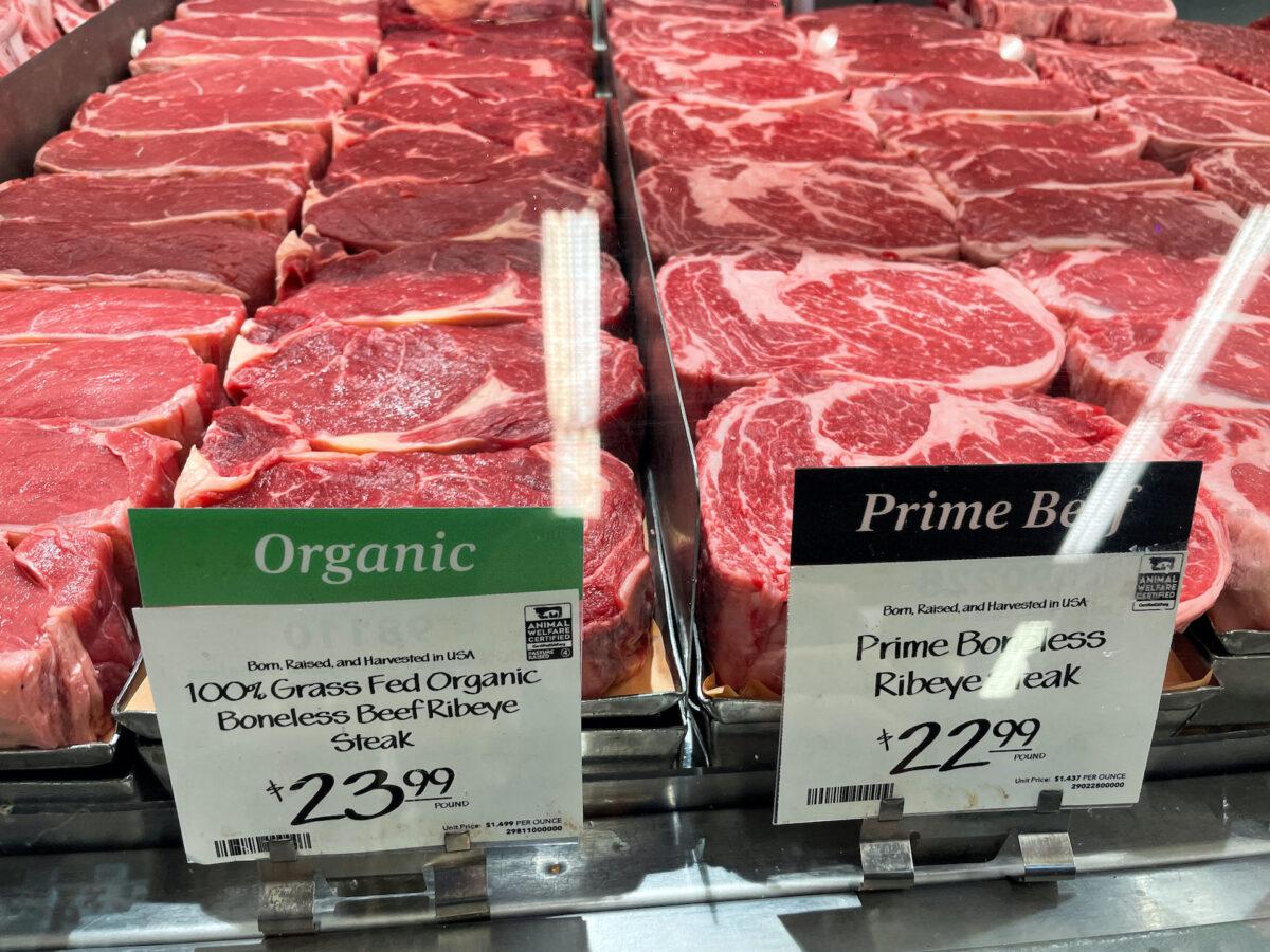 Meat is seen in a supermarket in Los Angeles, Calif., on June 13, 2022. (Lucy Nicholson/Reuters)