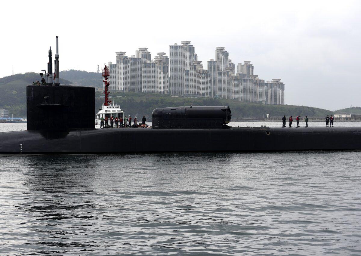 A file image of the guided-missile submarine USS Michigan on April 25, 2017, in Busan, South Korea. (USN Mass Communication Specialist 2nd Class Jermaine Ralliford via Getty Images)