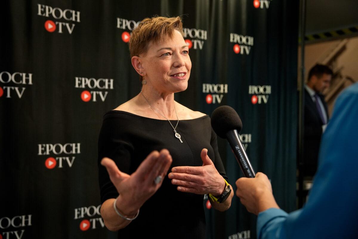 Physician Katherine Welch speaks ahead of the Epoch Times documentary "Gender Transformation's" premiere in Manhattan, New York, on June 16, 2023. (Samira Bouaou/The Epoch Times)
