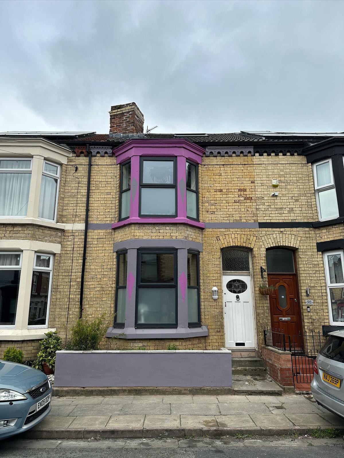 The front of the house after renovation. (Courtesy of <a href="https://www.instagram.com/homesforapound/">Maxine Sharples</a>)