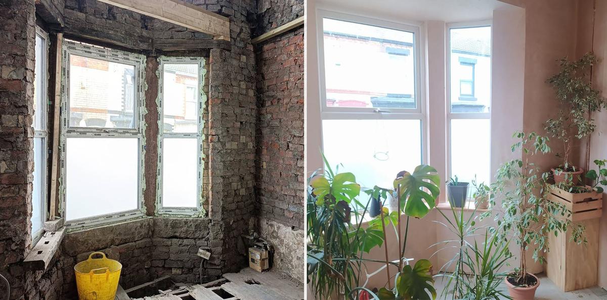 The storage room before and after renovation. (Courtesy of <a href="https://www.instagram.com/homesforapound/">Maxine Sharples</a>)