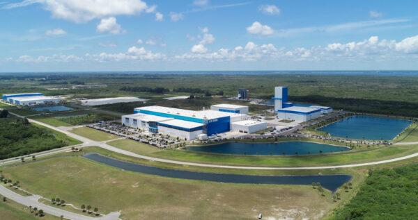 Blue Origin's 650,000-square-foot, state-of-the-art launch and manufacturing complex in Cape Canaveral, Fla. (Courtesy of Blue Origin)