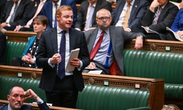 Undated handout photo issued by UK Parliament of MP Robbie Moore responding after Prime Minister Rishi Sunak gives a statement to MPs in the House of Commons, London, following his attendance of the G-20 Summit in Indonesia. (PA Media)