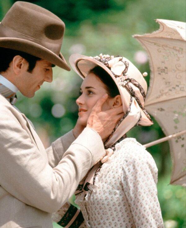 Newland Archer (Daniel Day-Lewis) and May Welland (Winona Ryder) are engaged, in "Age of Innocence." (Columbia Pictures)