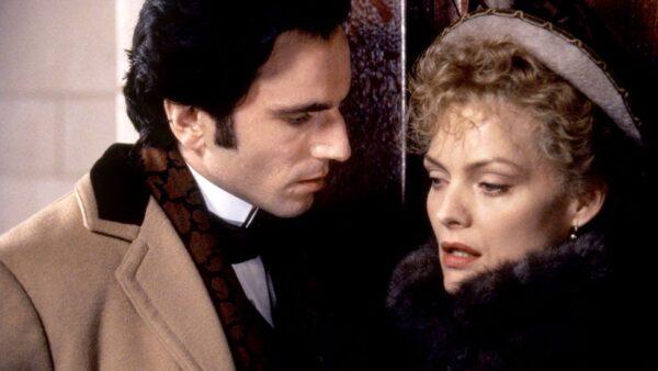 Newland Archer (Daniel Day-Lewis) and Ellen Olenska (Michelle Pfeiffer) have strong feelings for one another, in "The Age of Innocence." (Columbia Pictures)