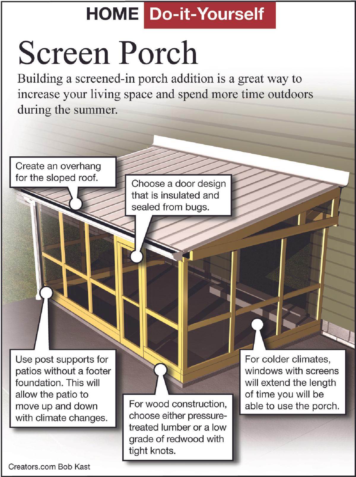 screened porch tip sheet