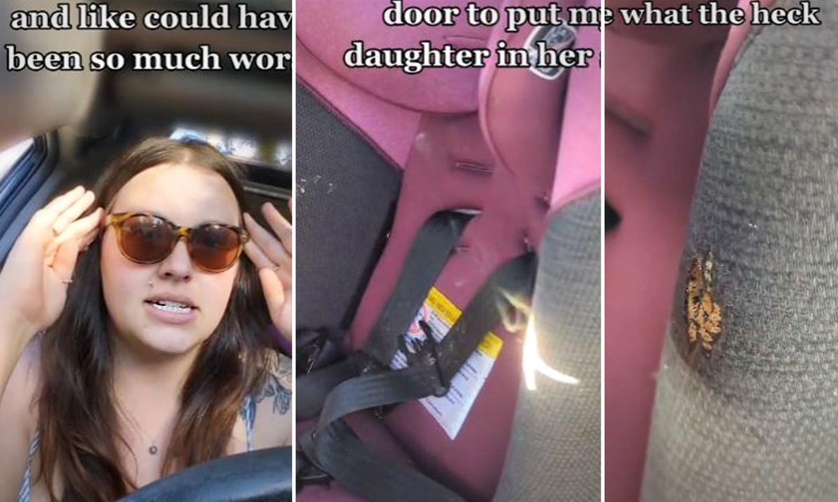 Mom Warns Parents After Back Seat Mirror Reflects Sunlight, Causing Child Car Seat to Catch Fire