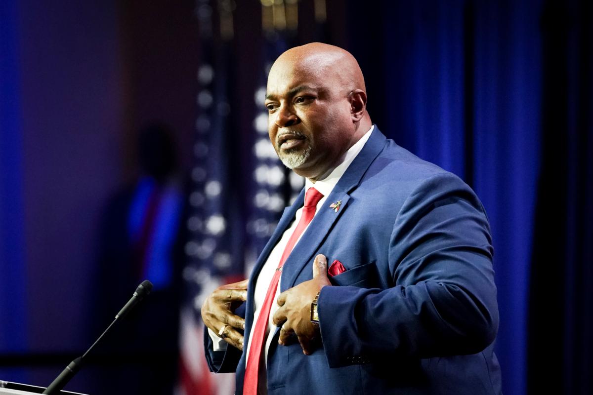Lt. Gov. Mark Robinson (R-N.C.) speaks during the Faith and Freedom Road to Majority conference at Hilton in Washington on June 23, 2023. (Madalina Vasiliu/The Epoch Times)