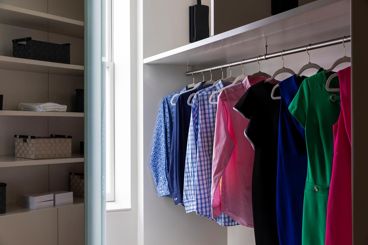 Thin "huggable" hangers helps to keep a closet to feel more open. (Handout/TNS)