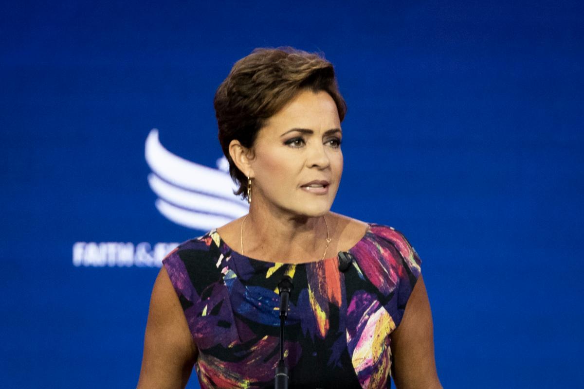 Kari Lake speaks at the Faith and Freedom Road to Majority conference at the Hilton in Washington on June 24, 2023. (Madalina Vasiliu/The Epoch Times)
