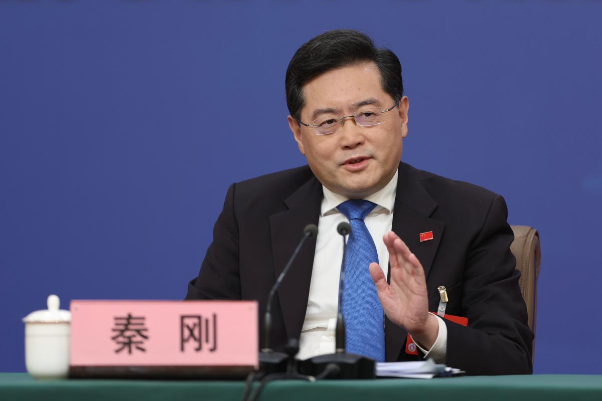 China's Foreign Minister Qin Gang attends a press conference at Media Center in Beijing on March 7, 2023. (Lintao Zhang/Getty Images)