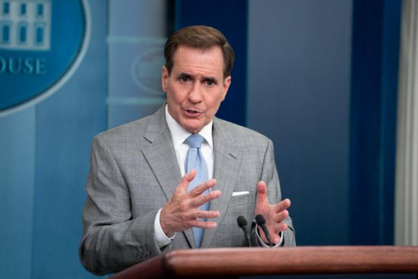 National Security Council Coordinator for Strategic Communications John Kirby speaks during a press briefing at the White House in Washington on June 26, 2023. (Madalina Vasiliu/The Epoch Times)