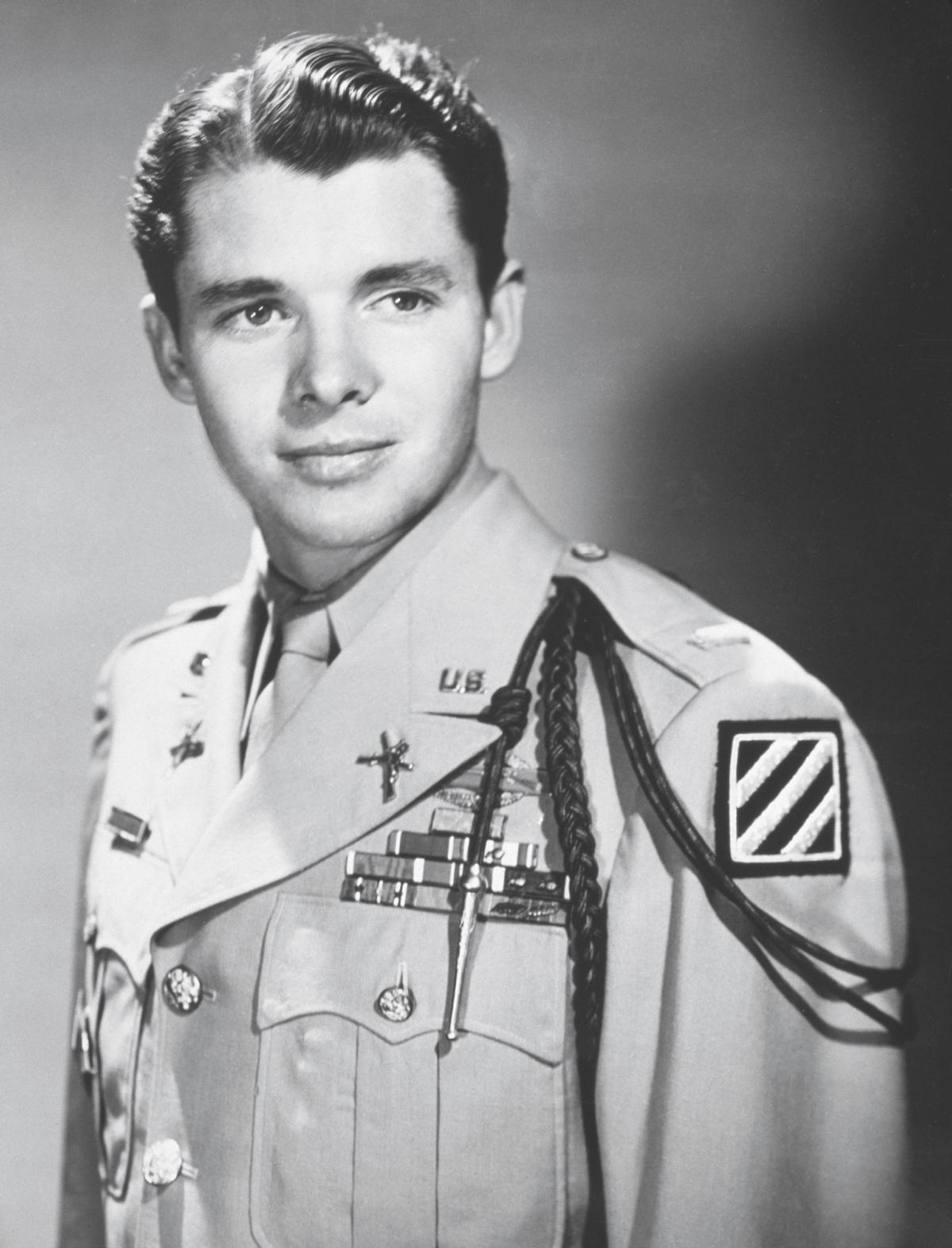 A portrait of 1st Lt. Audie Murphy, circa 1945. （Pictorial Parade/Staff/Archive Photos/Getty Images）