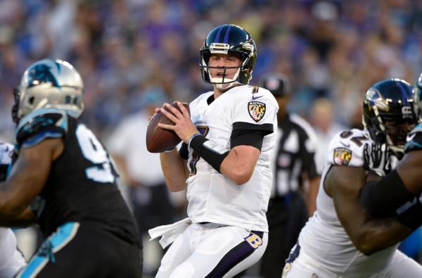 Then-Baltimore Ravens quarterback Ryan Mallett looks to pass during the first half of an NFL preseason football game against the Carolina Panthers in Baltimore on Aug. 11, 2016. (Nick Wass/AP Photo)