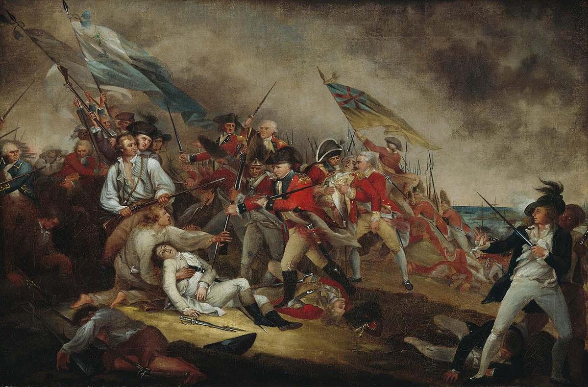 “The Death of General Warren at the Battle of Bunker Hill,” 1786, by John Trumbull. Oil on canvas; 19.7 inches by 29.7 inches. Gift of Howland S. Warren, Museum of Fine Arts Boston. (Public Domain)