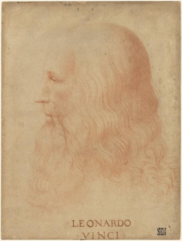 "Leonardo da Vinci" by Francesco Melzi. Red chalk on paper. (Mondadori Portfolio/Veneranda Biblioteca Ambrosiana)
