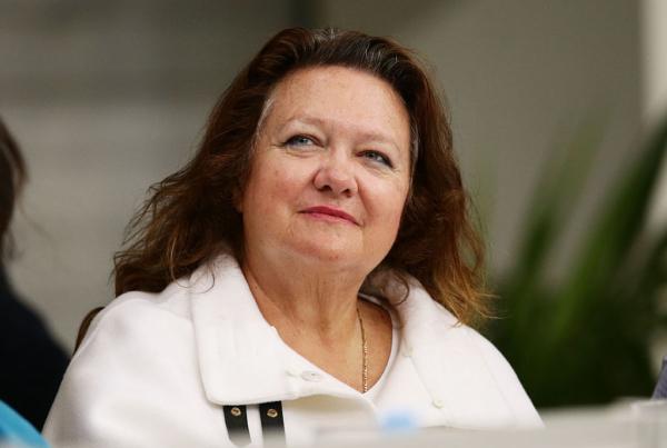 Gina Rinehart attends day seven of the Australian National Swimming Championships at Sydney Olympic Park Aquatic Centre in Sydney, Australia, on April 9, 2015. (Matt King/Getty Images)