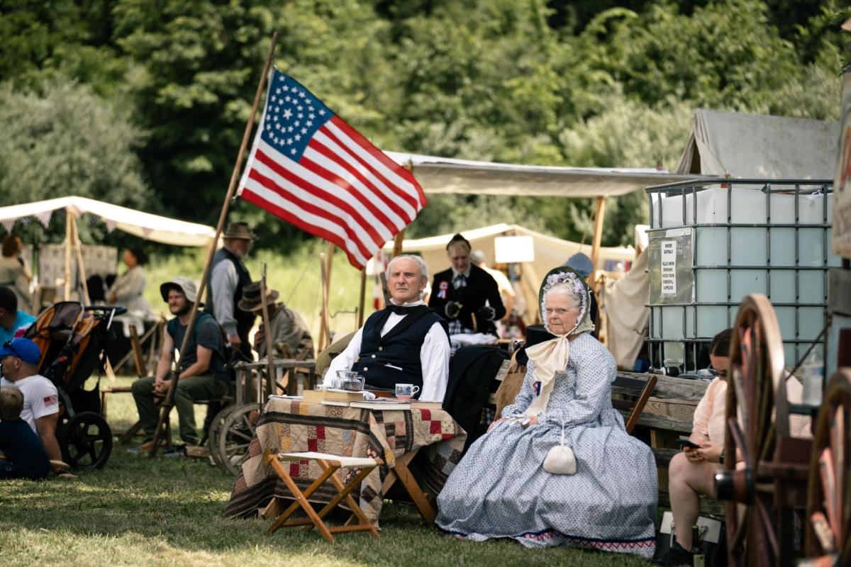 The reenactment weekend also features living history booths where attendees can learn about daily life during the 1860s. (Samira Bouaou/The Epoch Times)