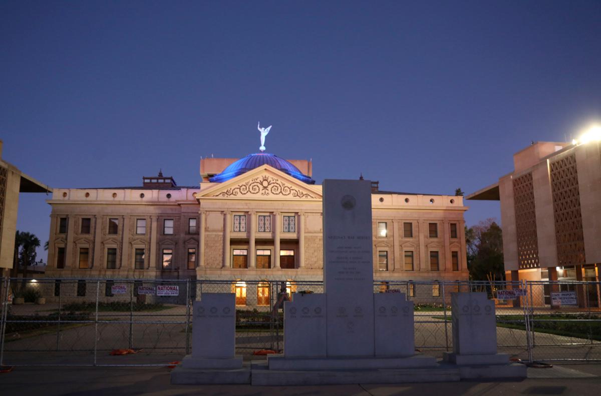 The Arizona State Capitol building in Phoenix, Ariz., on Jan. 17, 2021. (Sandy Huffaker/Getty Images)