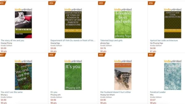 A screenshot of Amazon's bestsellers showing the nonsensical books, taken on June 27, 2023. (WES via Vice)