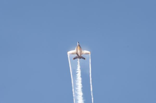 U.S Navy Blue Angels fly during the New York Air Show at Orange County Airport, N.Y., on June 24, 2023. (Petr Svab/The Epoch Times)
