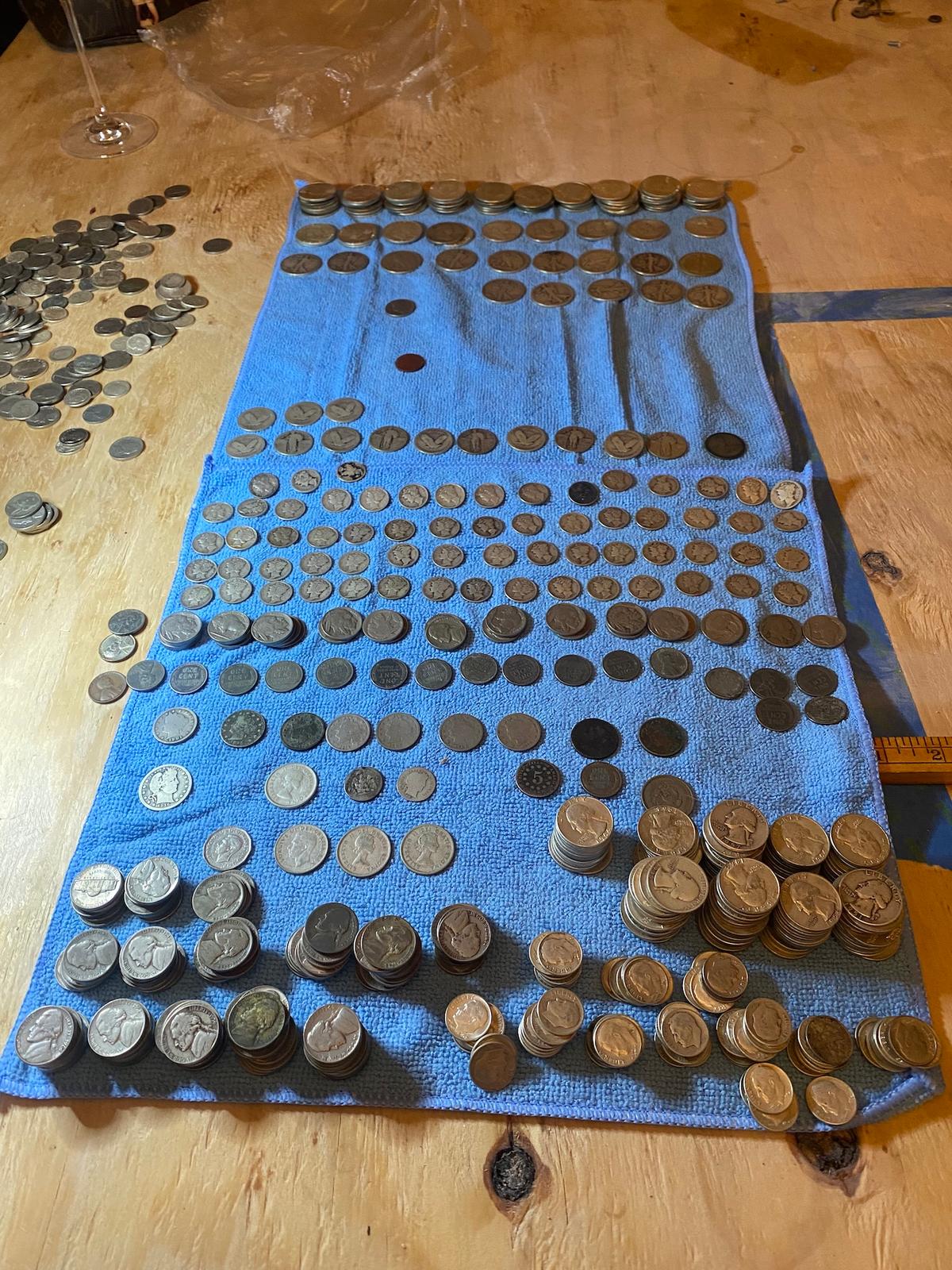 Some of the coins the Kraskneskys have found in the manor. (Courtesy of Krasnesky <a href="https://www.facebook.com/profile.php?id=100076974185503">Manor for Wayward Cats</a>)