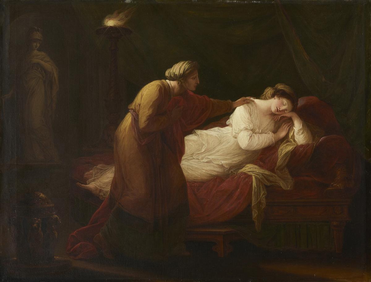 "Penelope Awakened by Euryclea With the News of Ulysses's Return," 18th century, by Angelica Kauffman. Oil on canvas. Private collection. (Public Domain)