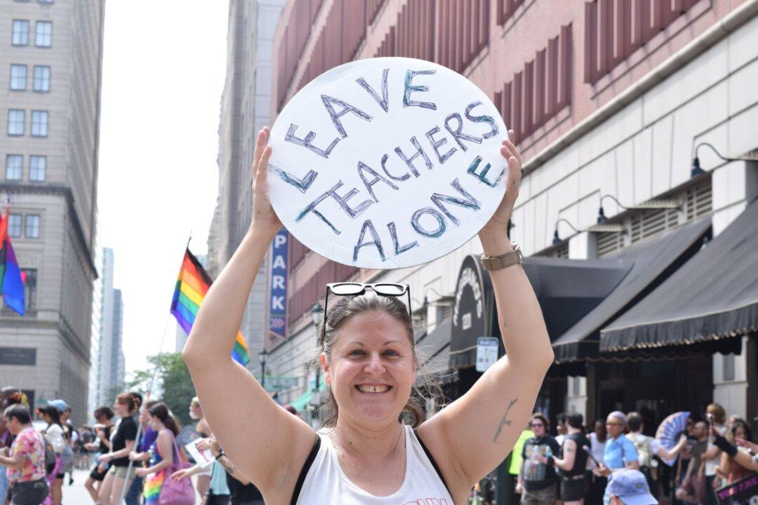 Protesters and Presidential Hopefuls at Moms for Liberty National Summit