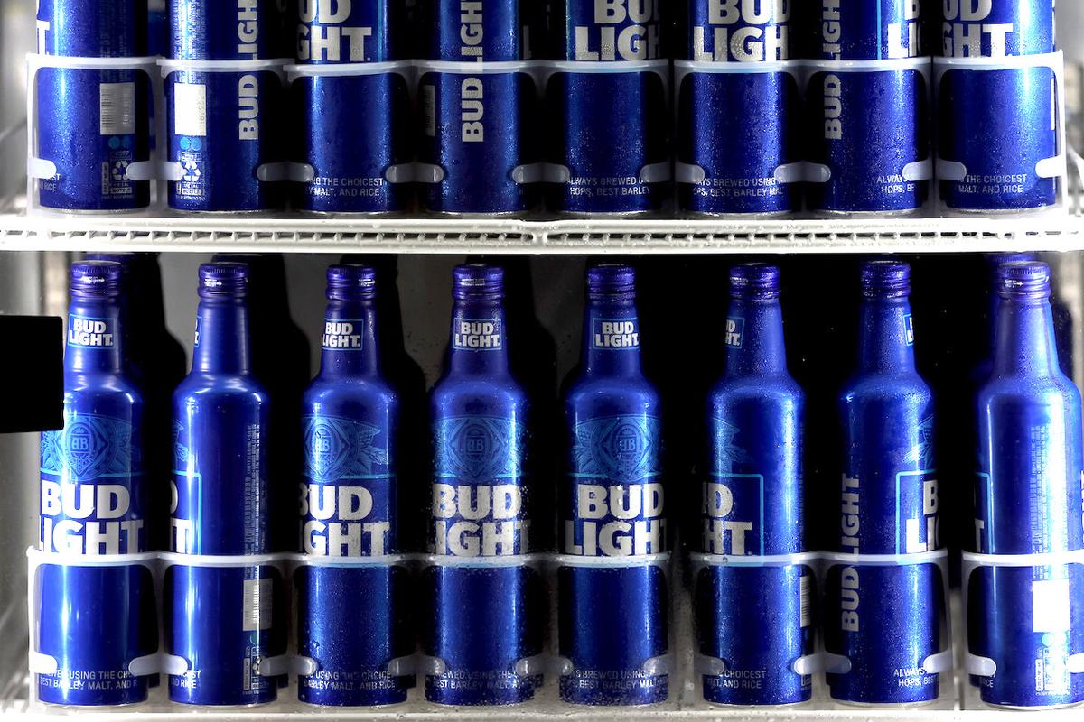 Cans of Bud Light sit in a cooler in Baltimore, Maryland, on June 30, 2023. (Rob Carr/Getty Images)