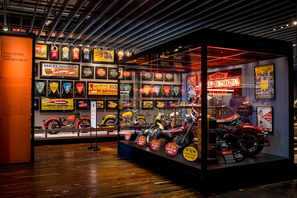 An exhibit is devoted to women riders. (Courtesy of the Harley-Davidson Museum)