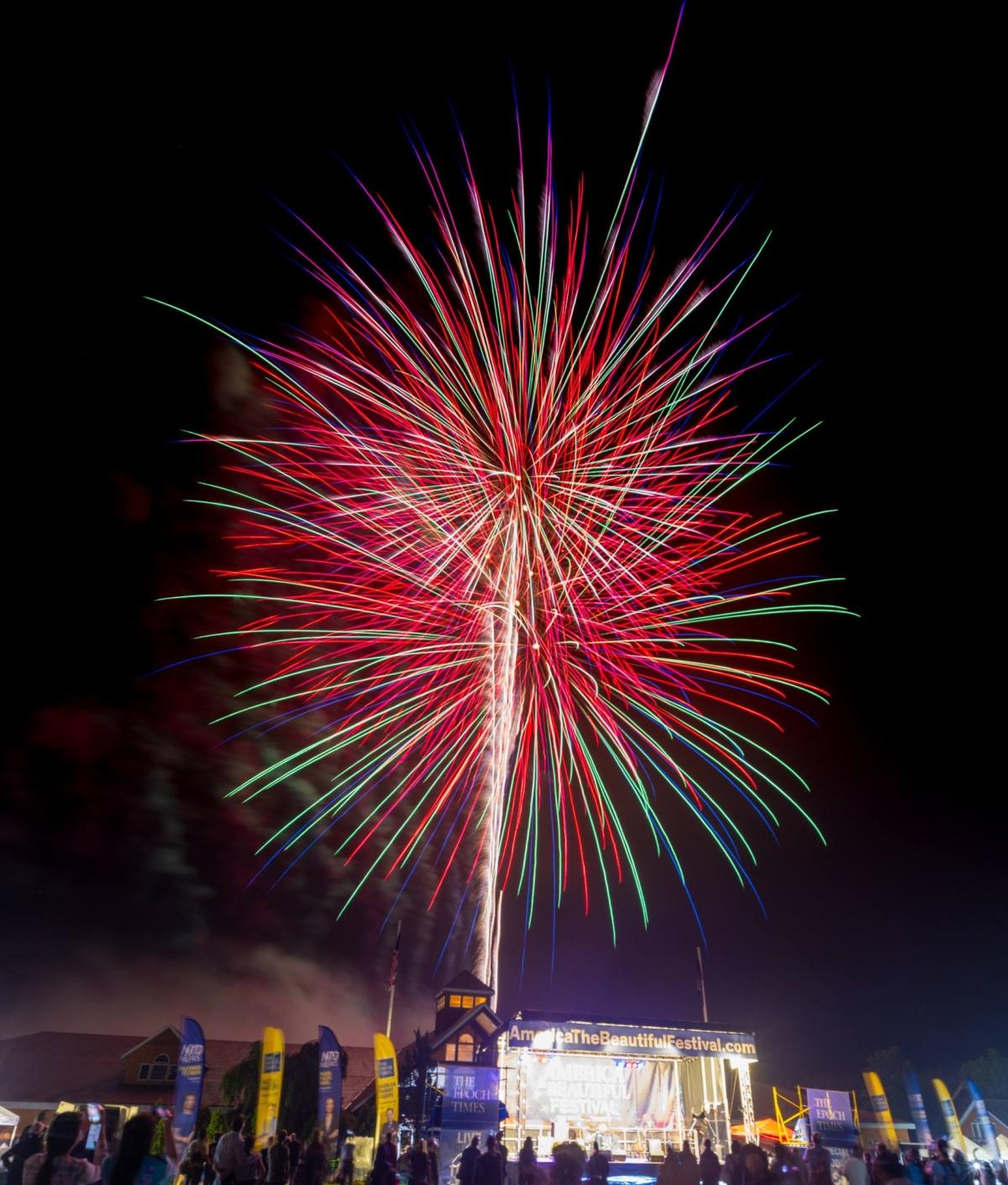 Fireworks display at America the Beautiful Festival in Deerpark, N.Y., on July 2, 2023. (Mark Zou/The Epoch Times)