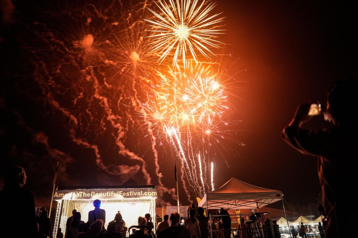 Fireworks at the America the Beautiful Festival in Deerpark, N.Y., on July 2, 2023. (Samira Bouaou/The Epoch Times)