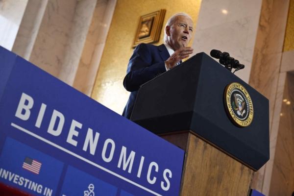 President Joe Biden speaks about the economy at the Old Post Office in Chicago, Ill., on June 28, 2023. (Andrew Caballero-Reynolds/AFP via Getty Images)
